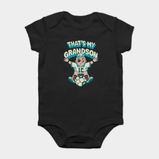 That's My Grandson Out There Funny Football Women Grandma Baby Bodysuit